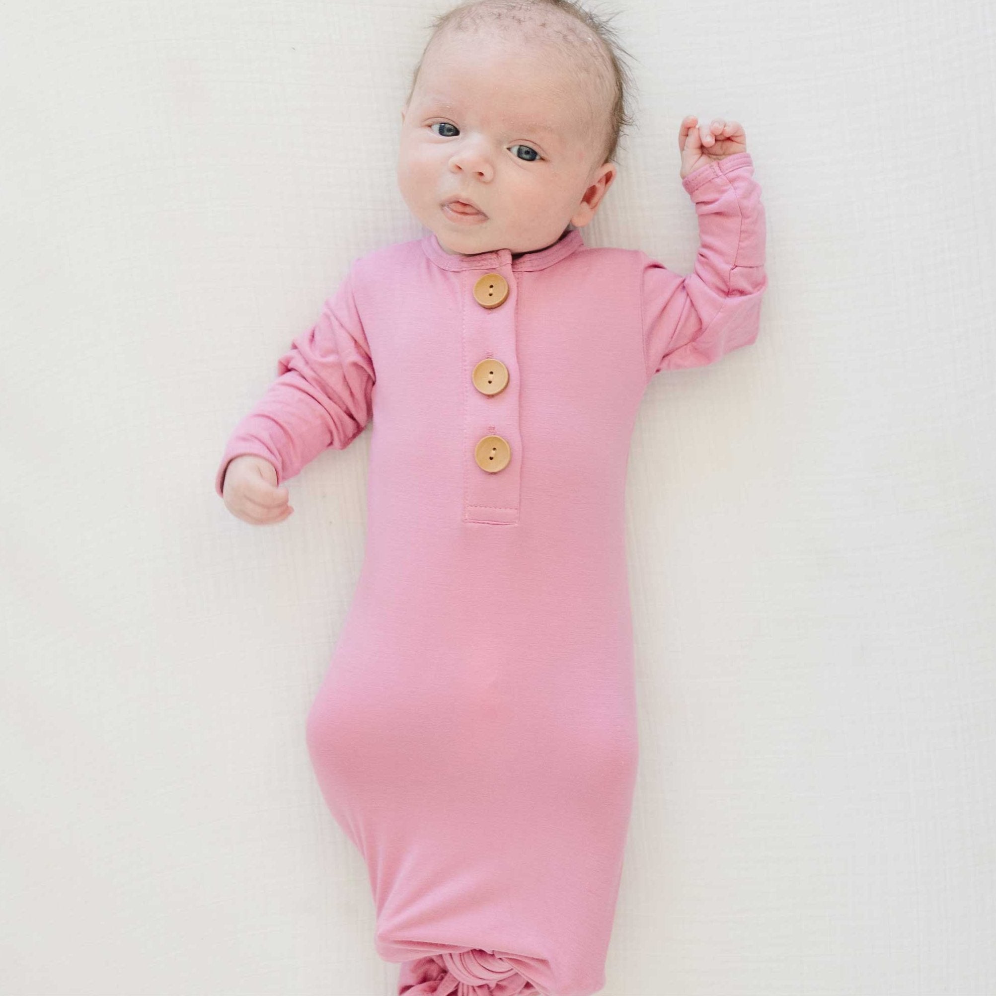 Knotted Baby Gown - Mauve Pink | Dolly Lana – Dolly Lana