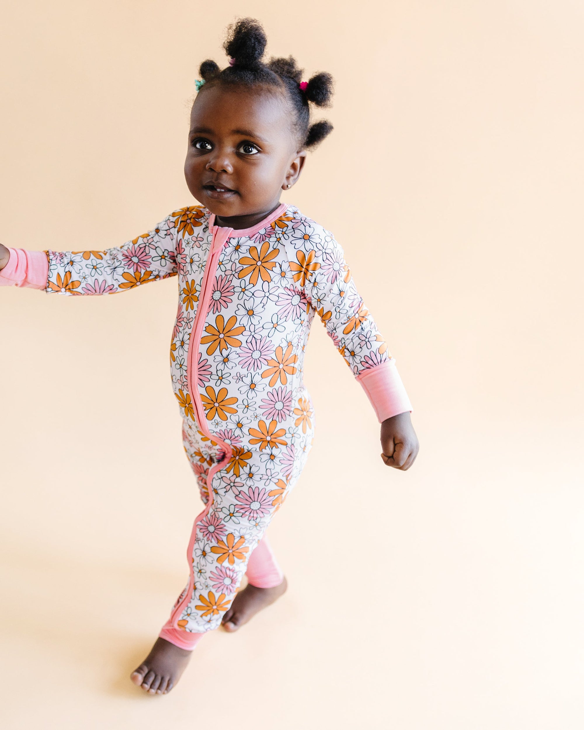 Bamboo Zip Romper | Retro Garden