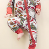 Bamboo Zip Romper | Retro Christmas