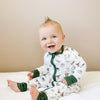 christmas baby pajamas, bamboo baby clothes, bamboo zip romper, xmas convertible romper, zip sleeper