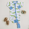 bamboo baby sleeper, alligator pajamas, zippy sleeper, convertible romper, crocodile baby romper