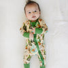 bamboo zip romper, camping baby pajamas, zippy sleeper, woodland romper, baby boy pajamas