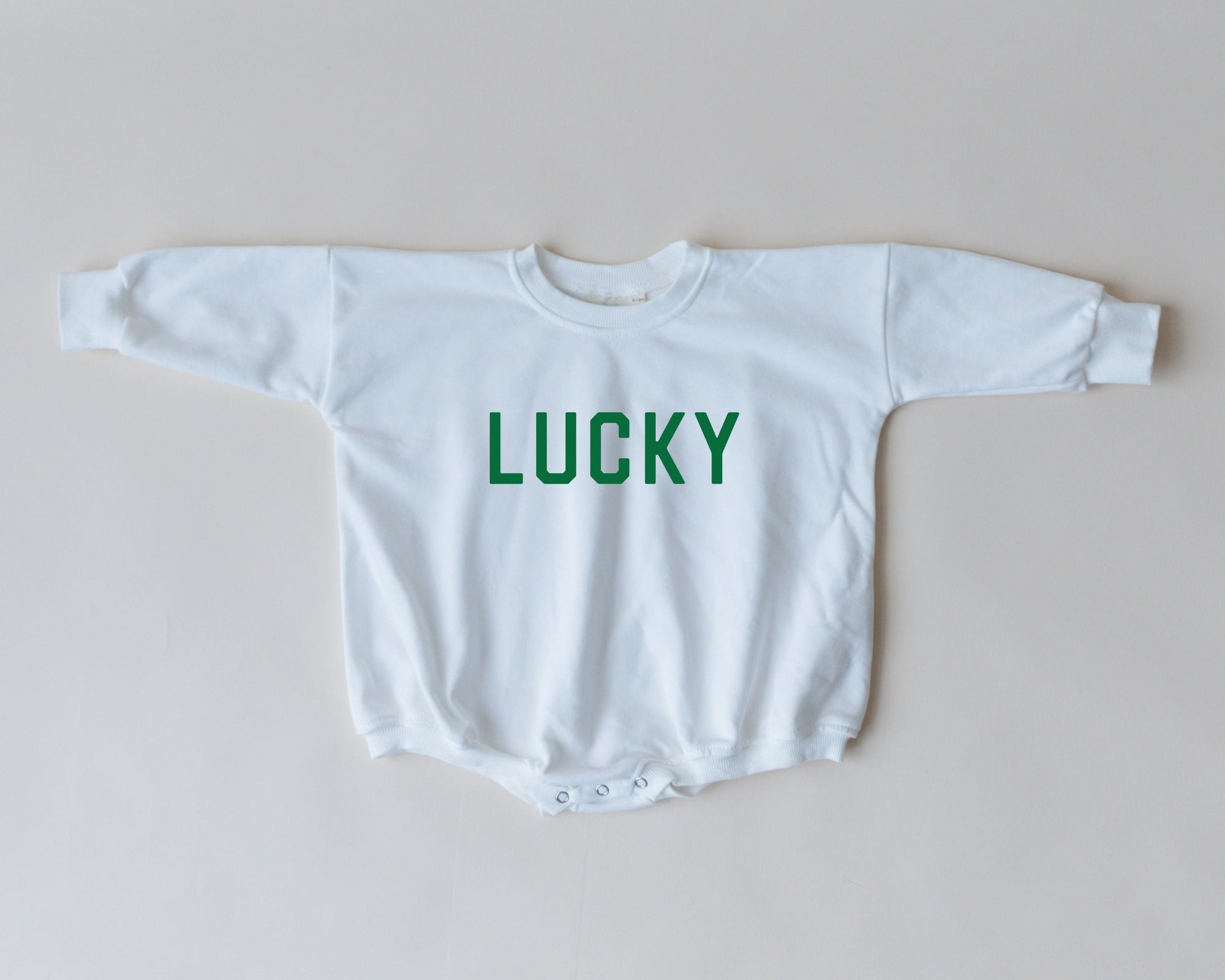 Bamboo Sweatshirt Romper | Lucky