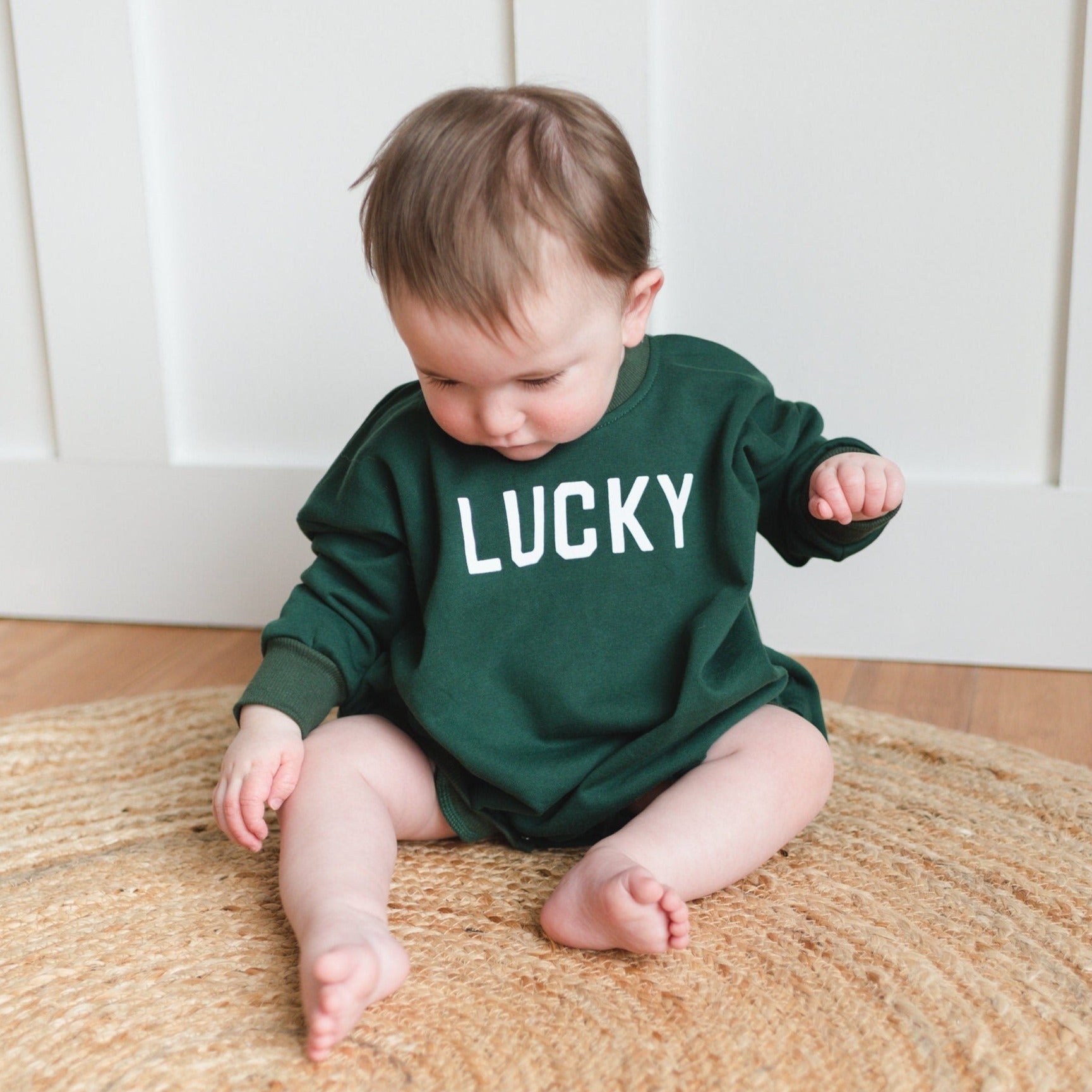 Bamboo Sweatshirt Romper | Lucky