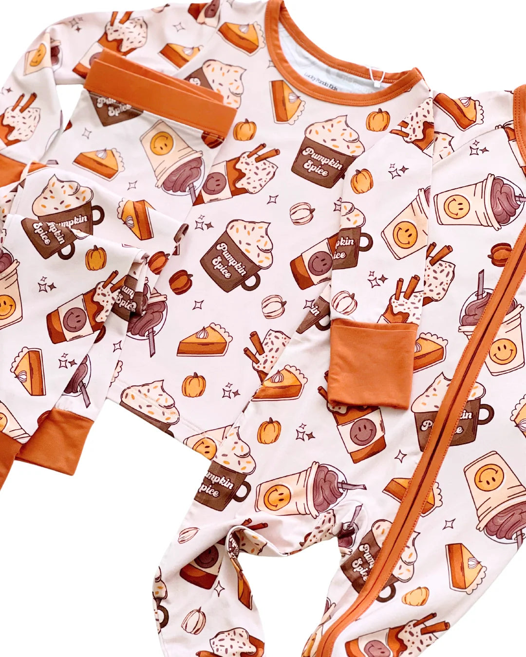 bamboo zip romper, pumpkin baby pajamas, halloween baby sleeper, fall baby pajamas