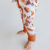 bamboo zip romper, pumpkin baby pajamas, halloween baby sleeper, fall baby pajamas