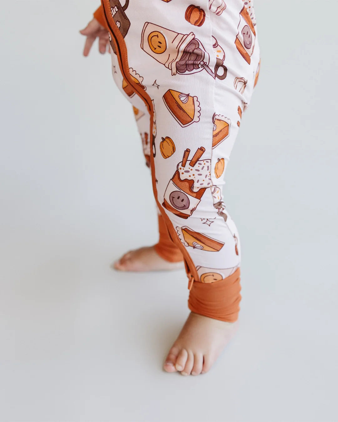 bamboo zip romper, pumpkin baby pajamas, halloween baby sleeper, fall baby pajamas