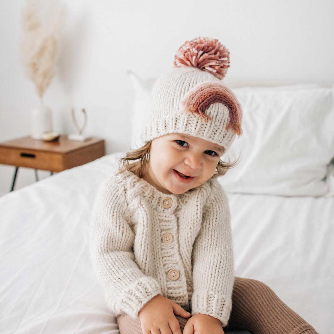 Rainbow sales baby hat